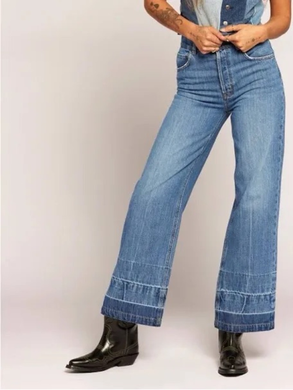 Anthropologie Current/Elliott Wide Leg Navigator Jeans
